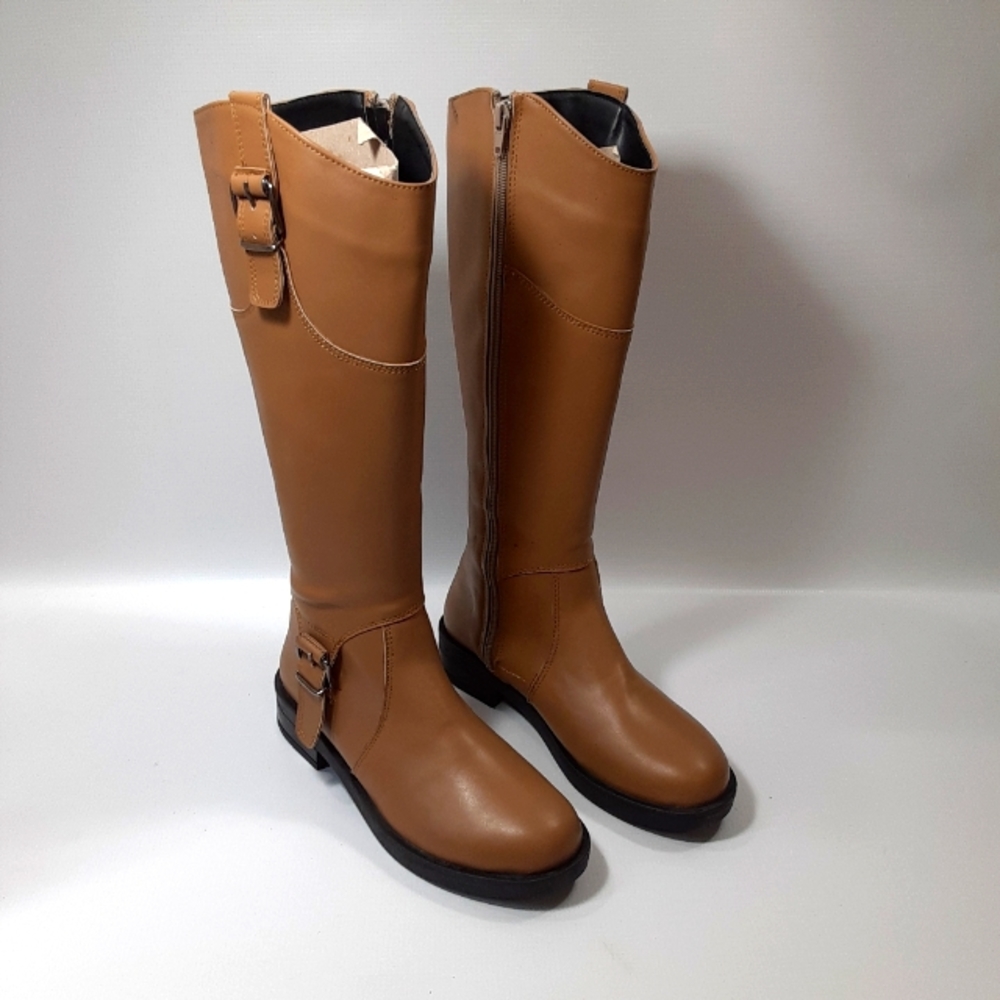 Pernice Size 37 (US 7) Tobacco Light Brown Knee High Side Zip Boots